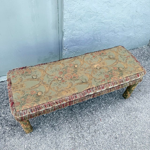 Hollywood Regency Vintage Hollywood Regency Tufted Parsons Bennxh For Sale - Image 3 of 6