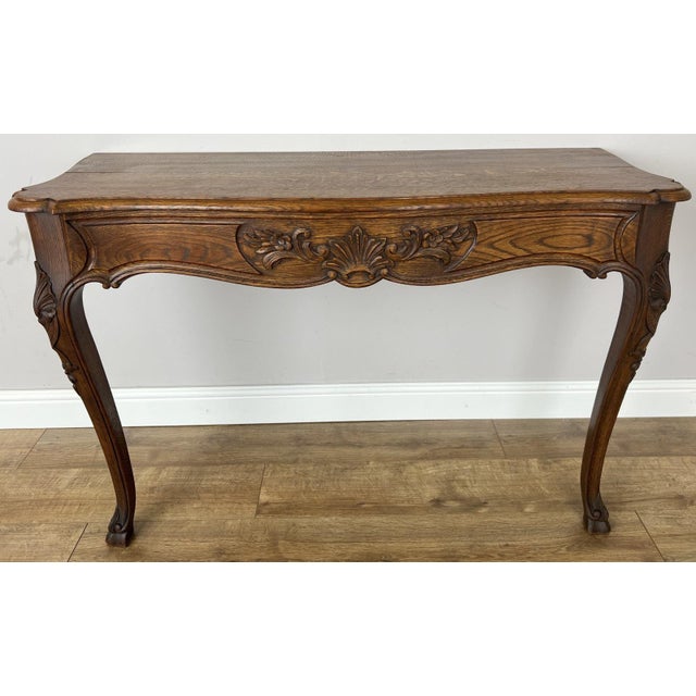 Antique French Louis Oak Wall Mirror and Console Table, Set of 2 For Sale - Image 5 of 18