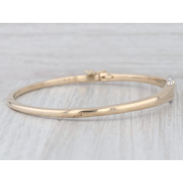 Audry Rose 2-Toned Buckle Bangle Bracelet 14k Yellow White Gold 7.5" For Sale - Image 4 of 8