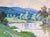 River Landscape Oil Painting – Ukrainian Soviet Art, 1975 49.5-69.5 For Sale