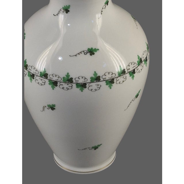 Contemporary Vintage Fine Porcelain Hand Painted Herend Hungary Vase 9.5'' High For Sale - Image 3 of 9