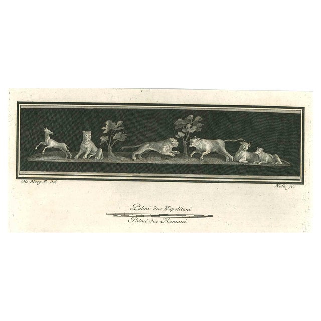Carlo Nolli, Ancient Roman Fresco, Original Etching, 18th Century For Sale