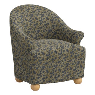 Stoffer Home x Cloth & Company Marie Bun Foot Chair in Dogwood Floral Sage For Sale
