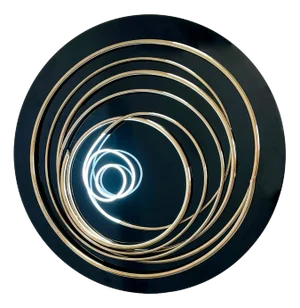 Mark Beattie, White Neon in Gold Spiral, 2023