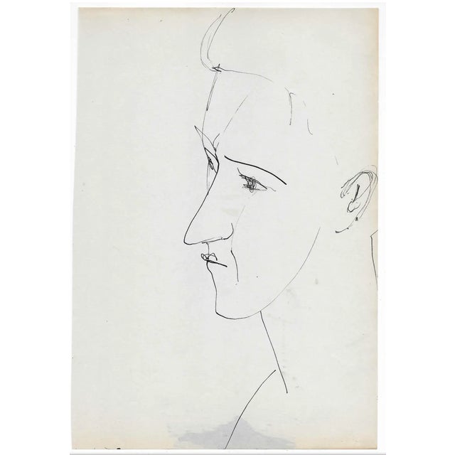MCM portrait of a man by Paul McCarron (1933-2018) later known as a prominent New York art dealer. This work is from the...