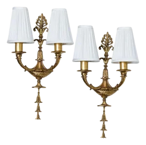 French Louis XVI Wall Sconces in Bronze, 1920s, Set of 2