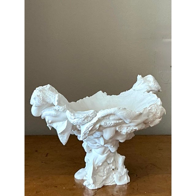 Contemporary Vintage Boho Plaster Drip Bowl For Sale - Image 3 of 7