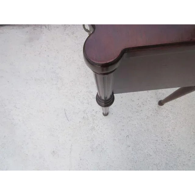 Vintage Wood Side Table in Solid Dark Tone 2 Drawer by John Stuart Co