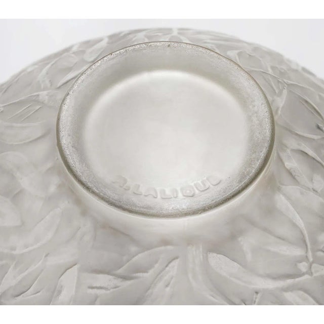 René Lalique "Gui" Frosted Glass Vase, 1920's For Sale - Image 4 of 4