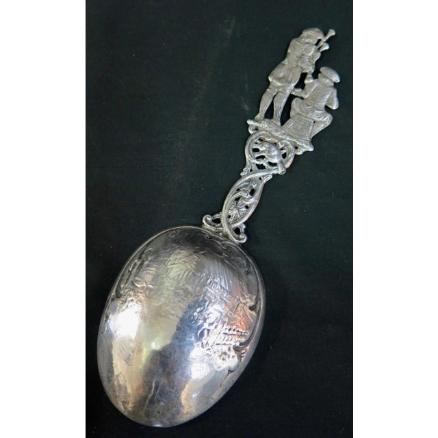 Early 19th Century Vintage Continental Silver Serving Spoon For Sale - Image 5 of 7