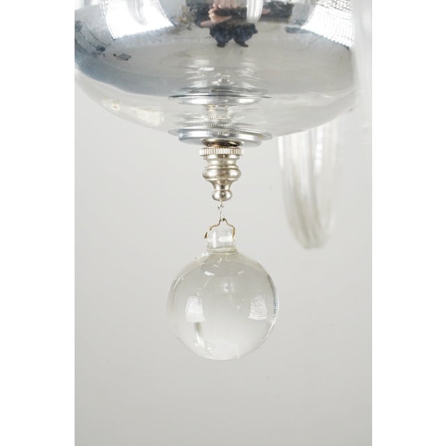 Transparent Mid 20th Century Restored Clear Crystal Five Arm Chandelier For Sale - Image 8 of 12