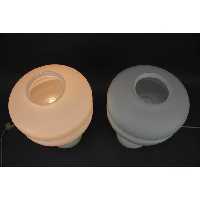 Cream Table Lamps in Opaline Glass and Brass from Napako, Czechoslovakia, 1970s, Set of 2 For Sale - Image 8 of 9