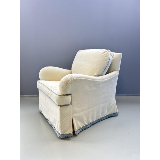 Cream Velvet Armchair by Dessin Fournir, 2010s For Sale - Image 10 of 14