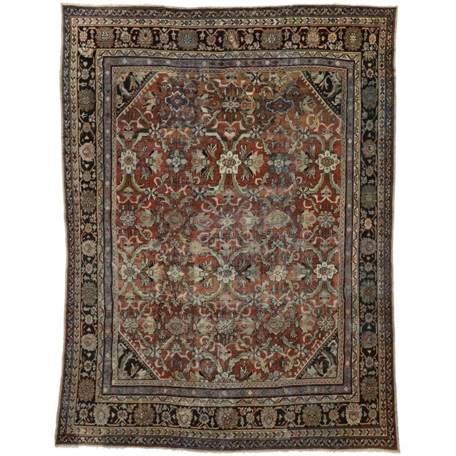 Vintage Persian Mahal Rug, 10'08 X 14'01 For Sale - Image 9 of 9