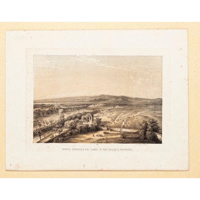 Image dimensions: 15,5x22,5 cm. Veduta del campo generale di Magenta (View of the Military Field in Magenta) is a...