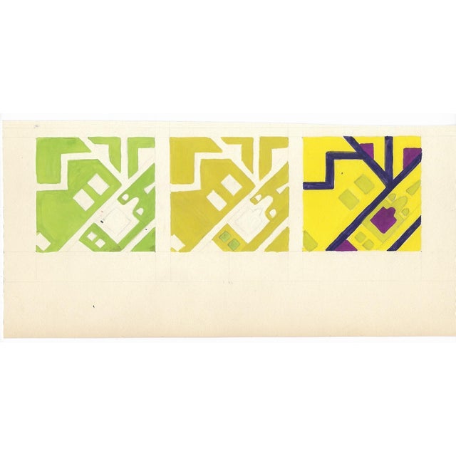 1960s abstract triptych of geometric designs. Unsigned. Combined shipping available, please inquire.
