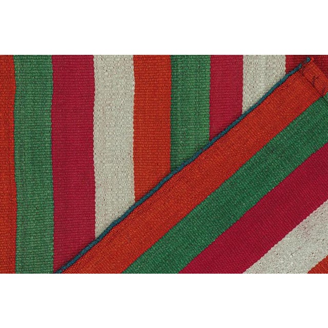 Textile 1950s Vintage Persian Kilim in Red With Multicolor Stripes by Rug & Kilim For Sale - Image 7 of 7