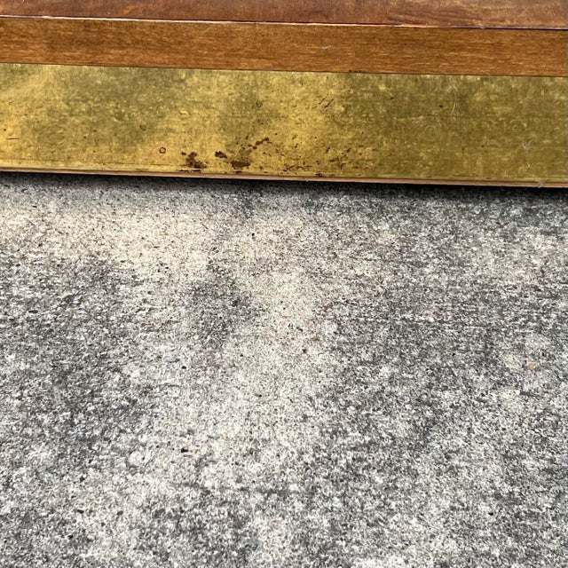 Wood Founders Modern BurlWood & Brass Server For Sale - Image 7 of 10
