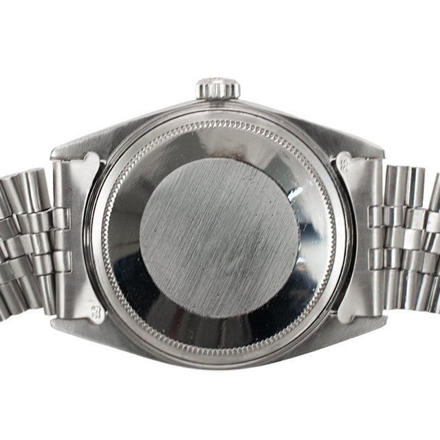 Late 20th Century Vintage 1967 Rolex Datejust 36mm 1603 Jubilee Fluted Stainless Steel Watch For Sale - Image 5 of 11