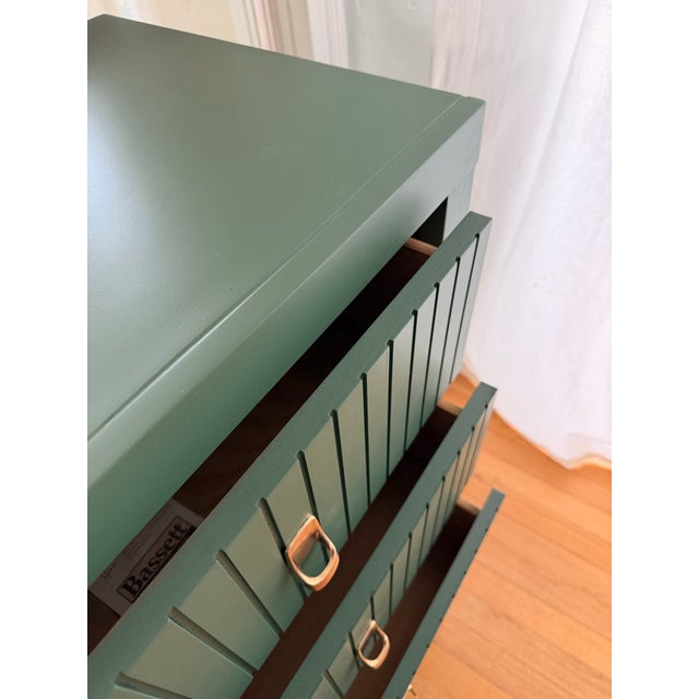 Green 1960s Green Fluted Mid-Century Bassett Refinished Credenza/Buffet For Sale - Image 8 of 8