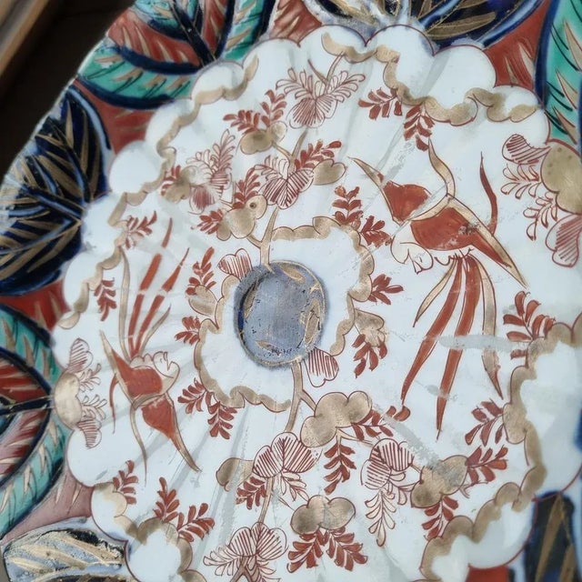 Ceramic Imari Plates with Bird Decorations and Foliage, 1890s, Set of 3 For Sale - Image 7 of 12