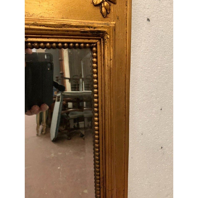 Louis XVI Style Mirror in Wood and Gilded Stucco For Sale - Image 12 of 14
