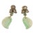 Jade Leaf Diamond Dangling Drop Earrings - 2 Pieces For Sale