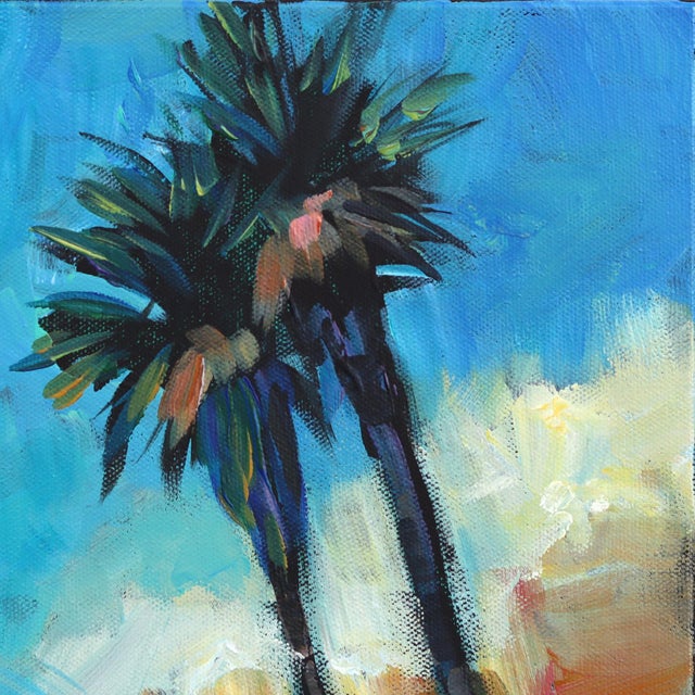 Sunset Vw Van - Original California Beach Acrylic Painting on Canvas by Kathleen Keifer For Sale In Los Angeles - Image 6 of 9