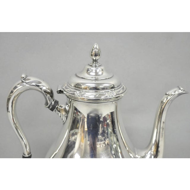 Victorian Vintage Rogers Bros. "Remembrance" Silver Plated Victorian Coffee Pot Teapot For Sale - Image 3 of 14