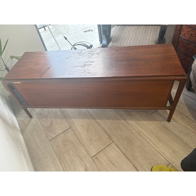 Wood Mid Century Modern Low Credenza For Sale - Image 7 of 13