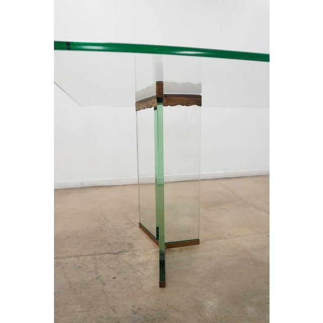 1970s Attributed to Leon Rosen Glass Dining Table For Sale - Image 12 of 18