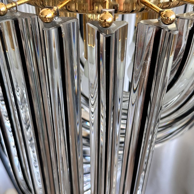 Curved Murano Crystal Glass Ribbon Chandelier attributed to Paolo Venini, 1960s For Sale - Image 12 of 18