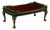 Vintage Carved Coffee Table With Bookmatched Mahogany Veneer Top, Deep Emerald Green Lacquer & Gold Gilded Accents — Glass Insert For Sale