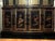Wood Mid 20th Century Ethan Allen Handpainted, Black and Gold Chinoiserie Asian China Display Cabinet and Buffet For Sale - Image 7 of 12