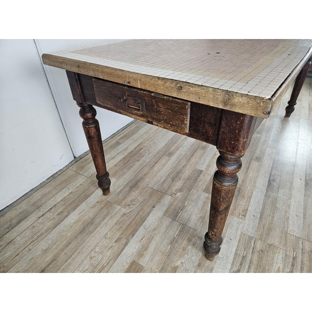 Rustic Fir Table with Mosaic Top, 1800s For Sale - Image 15 of 18