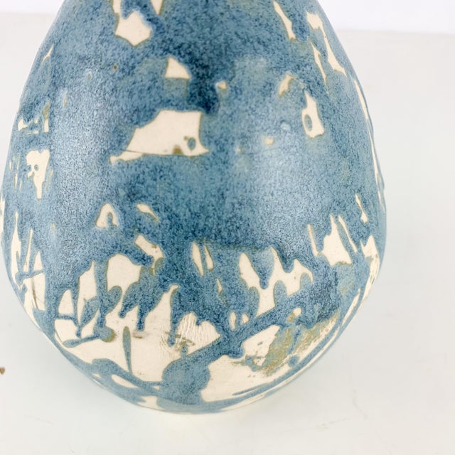 Mid 20th Century Vintage Ooak Funky Skinny Neck Drippy Glaze Studio Art Pottery Vase Signed MCM For Sale - Image 5 of 7