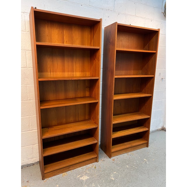 Mid-Century Modern Pair of Mid-Century Modern Danish Teak Tall Bookcases For Sale - Image 3 of 10