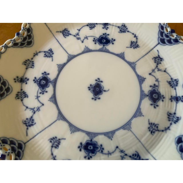 1960s 1960s Royal Copenhagen Blue Fluted Full Lace Porcelain Plate For Sale - Image 5 of 7