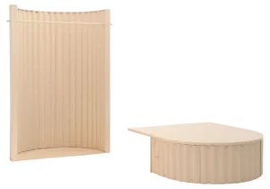 Ondula Clothes Stand and Coffee Table by Flatwig Studio, Set of 2