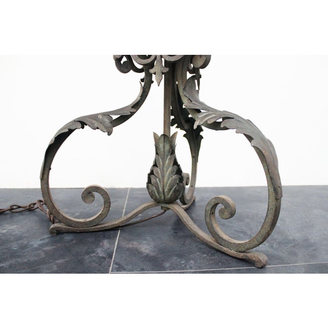 Antique Wrought Iron Floor Lamp, 1890s For Sale - Image 5 of 18