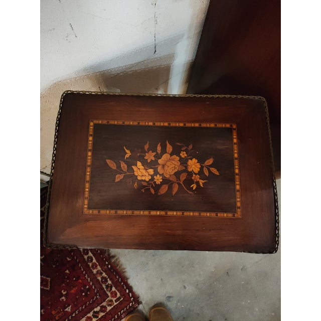 French 19th Century French Louis XV Revival Marquetry Bonheur Du Jour Writing Table For Sale - Image 3 of 7