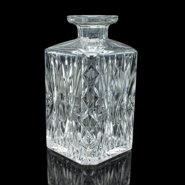 Vintage Whiskey Decanter, English, Crystal Glass, Scotch Bottle, Barware, c.1930 For Sale - Image 10 of 12