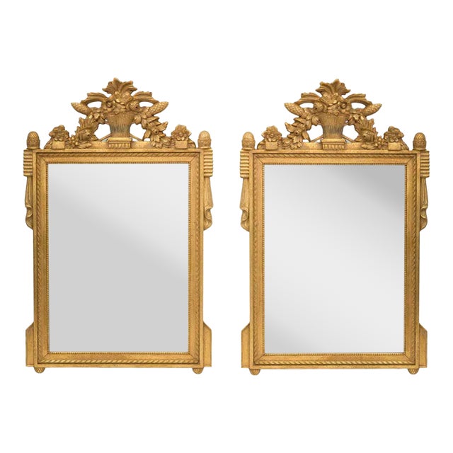 1980s Pair of Louis XVI Style Mirrors For Sale