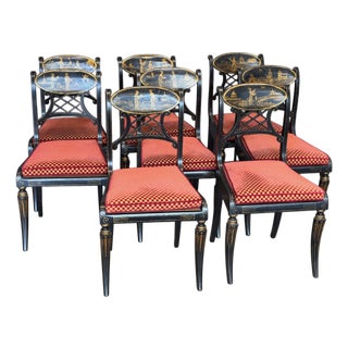 Set of Eight Regency Style Dining Chairs by John Rosselli & Assoc. For Sale