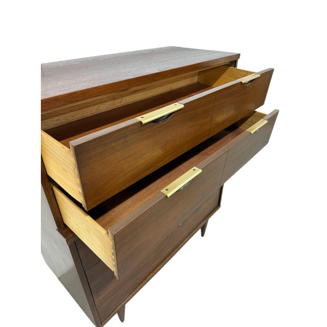 Brown Mid-Century Modern Kent Coffey Tableau Walnut High Chest For Sale - Image 8 of 11