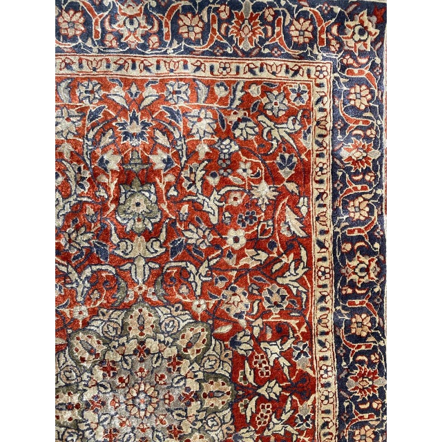 Vintage Middle Eastern Sino Rug in Fine Silk For Sale - Image 4 of 15