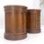 Drexel Pair of Round Cylinder Shape Two Doors End Lamp Tables Stands Pull Out Trays For Sale - Image 4 of 18