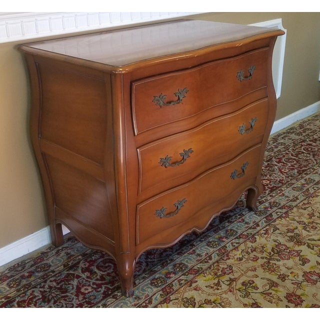 Fancher Furniture Company 1960s Cherry French Provincial 3 Drawer Bedroom Chest