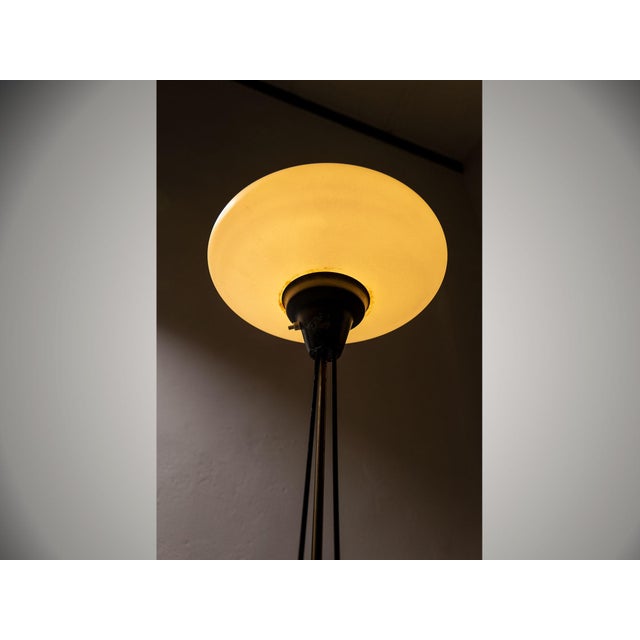 1950s Mid-Century Floor Lamp in Opal Glass, 1950s For Sale - Image 5 of 7