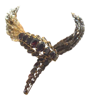 Iradj Moini Necklace Snake Serpent Animal Garnet Smoky Quartz Gem Stone H